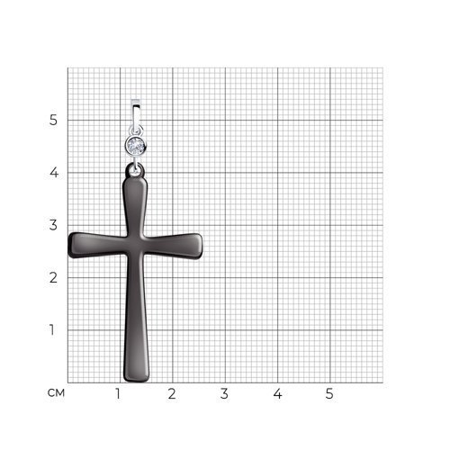 Подвеска из серебра с керамической вставкой и фианитом (Арт.94032504)