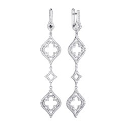 Серьги из серебра с фианитом (Арт.cz-e02936-x-w-x-x-w)