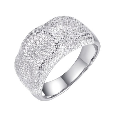 Кольцо с фианитами «Caviar Shine» серебро 925 Fresh Jewelry (арт.MP-R00590-X-W-X-X-W)