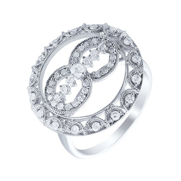 Кольцо из белого золота с бриллиантом (Арт.aasr3155_ko_wg)