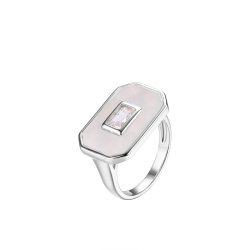 Кольцо из серебра с жемчугом и фианитом (Арт.pi-r03235-x-w-pn-x-w)