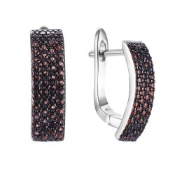 Серьги из серебра с фианитом (Арт.sl-e01641-x-wb-x-x-br)
