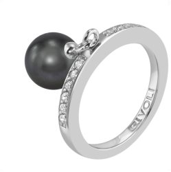 Кольцо из серебра с жемчугом и кристаллом swarovski (Арт.zar-14-8-32-s)