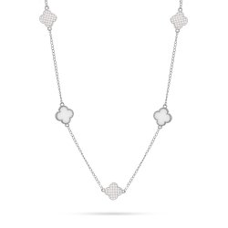 Ожерелье из серебра с керамикой и фианитом (Арт.tc-n01405-w-w-x-x-w)