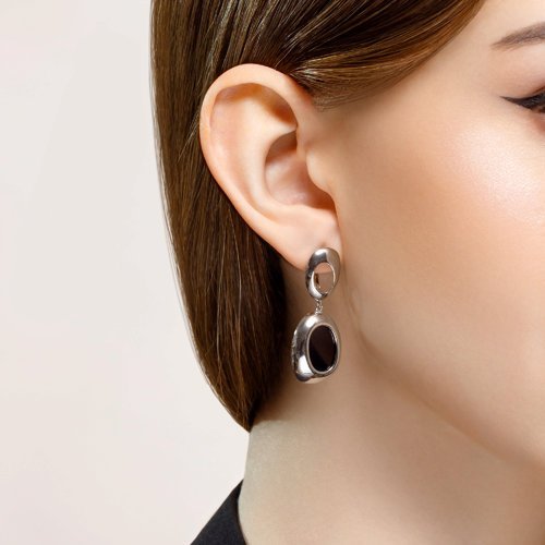 Серьги из серебра с агатами (Арт.83020143)