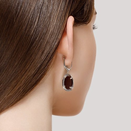 Серьги из серебра с агатами (Арт.83020143)