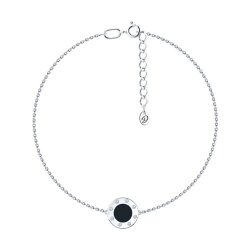 Браслет из серебра с фианитами и эмалью (Арт.94-150-02235-1)