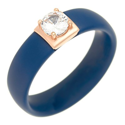 Кольцо с керамикой и фианитом «Ceramic Breeze» Fresh Jewelry (арт.TM-R00707-Вl-G-W-X-X)