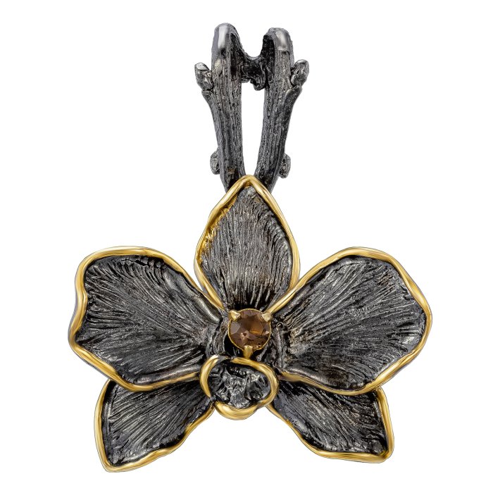 Серебряный кулон BEAVERS с раухтопазом 3199rt_ox