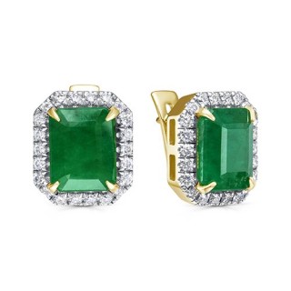 Серьги золото с бриллиантами и изумрудами «Фаворитка Emerald Glow» Кабаровский (арт.12-22073-1200)