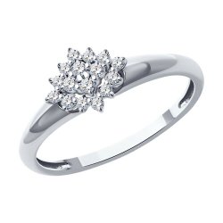 Кольцо из белого золота с бриллиантами (Арт.1012592-3)
