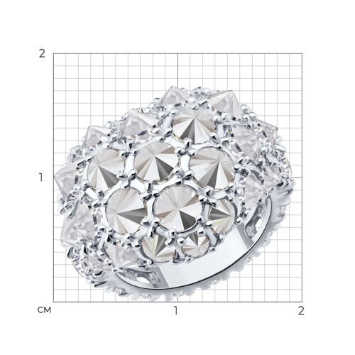 Кольцо из серебра с фианитами (Арт.94014854)