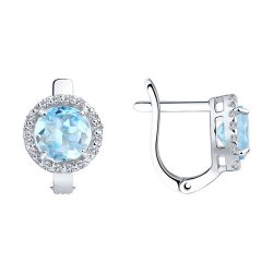 Серьги из серебра с топазами и фианитами (Арт.92021162)