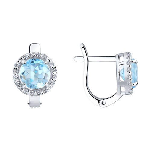 Серьги из серебра с топазами и фианитами (Арт.92021162)