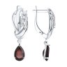 Серьги из серебра с гранатами и фианитами (Арт.92022258)