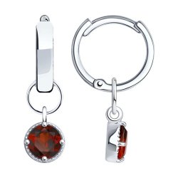 Серьги из серебра с гранатами (Арт.92022548)