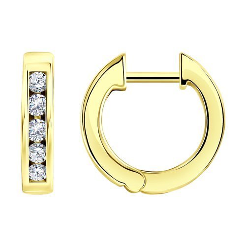 Серьги из желтого золота с бриллиантами (Арт.1021673-2)