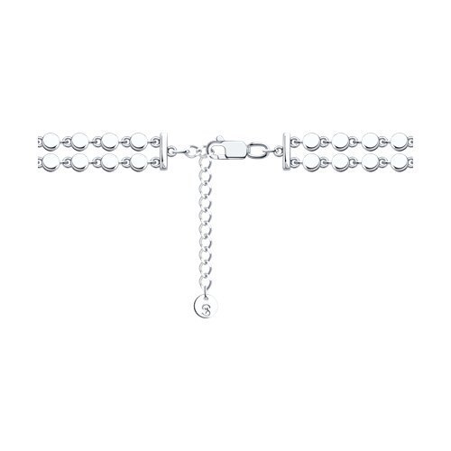 Браслет из белого золота с бриллиантами и изумрудом (Арт.3050046-3)