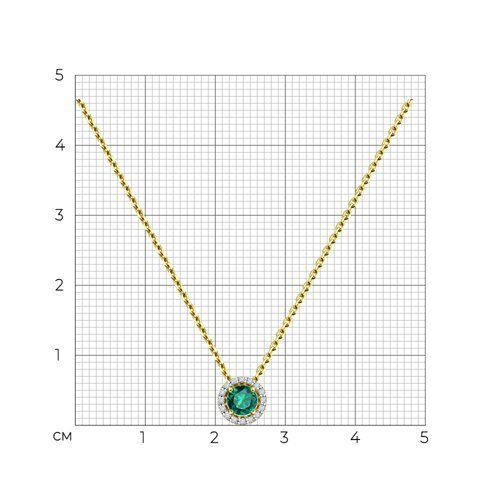 Колье из желтого золота с бриллиантами и изумрудом (Арт.3070004-2)