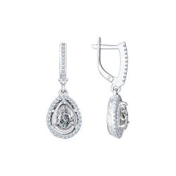 Серьги из серебра с фианитами (Арт.94021565)