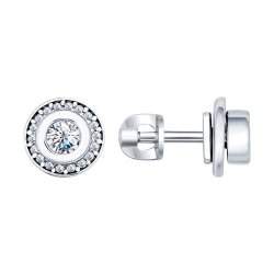 Серьги из серебра с фианитами (Арт.94-122-01645-1)