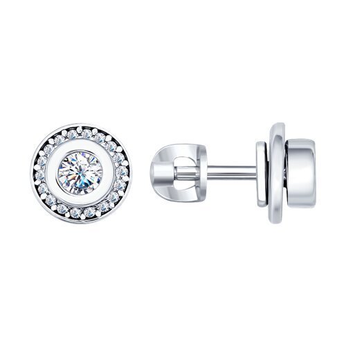 Серьги из серебра с фианитами (Арт.94-122-01645-1)