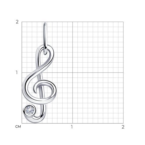 Подвеска из серебра с фианитом (Арт.94-130-01075-1)