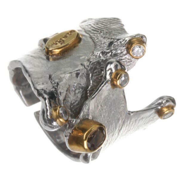 Серебряное кольцо BEAVERS с раухтопазом 1103rt