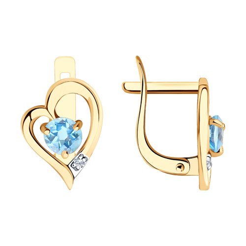 Серьги золотые пробы 585 с топазом (Арт.51-320-01316-1)