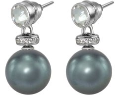 Серьги из серебра с жемчугом и кристаллом swarovski (Арт.abs-3-10-24-s)