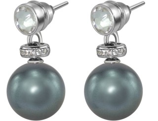 Серьги серебро с жемчугом и куб. цирконием Pearl Kiss 24S Rivoli (арт.ABS-3-10-24-S)