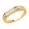 Кольцо из золота с фианитами «Сияние линии» Соколов (арт.018319)