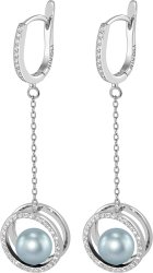 Серьги из серебра с жемчугом и кристаллом swarovski (Арт.ahs-1-8-27-s)