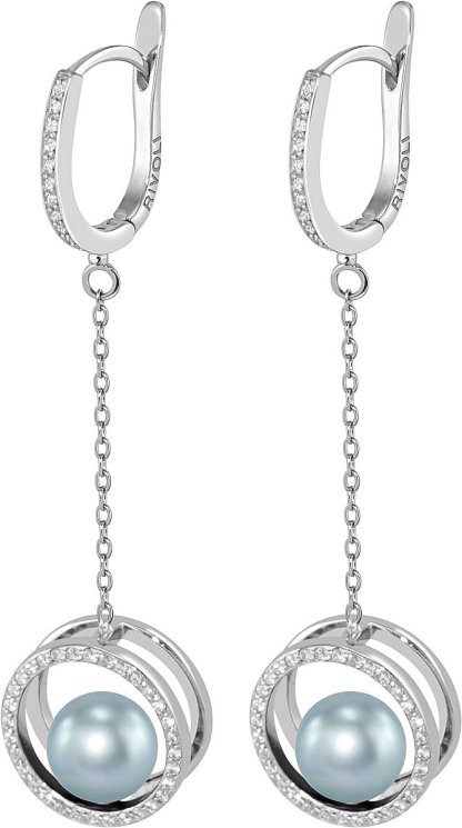 Серьги из серебра с жемчугом и кристаллом swarovski (Арт.ahs-1-8-27-s)