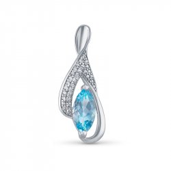 Подвеска Серебряные крылья (Арт.23knys1543-155_topaz_kubcirkonii)