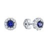 Серьги из белого золота с бриллиантами и сапфирами (Арт.52-222-01768-4)