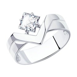 Кольцо из серебра с фианитом (Арт.94013304)