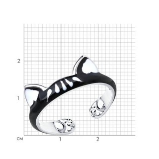 Кольцо серебряное с эмалью «Кошачьи ушки» Соколов (арт.94013541)