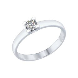 Кольцо из серебра с фианитом (Арт.94013664)
