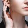 Серьги из белого золота с бриллиантами и танзанитами (Арт.6024207)