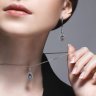 Серьги из белого золота с бриллиантами и танзанитами (Арт.6024207)