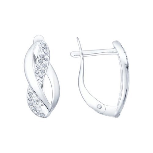 Серьги из серебра с фианитами (Арт.94021839)