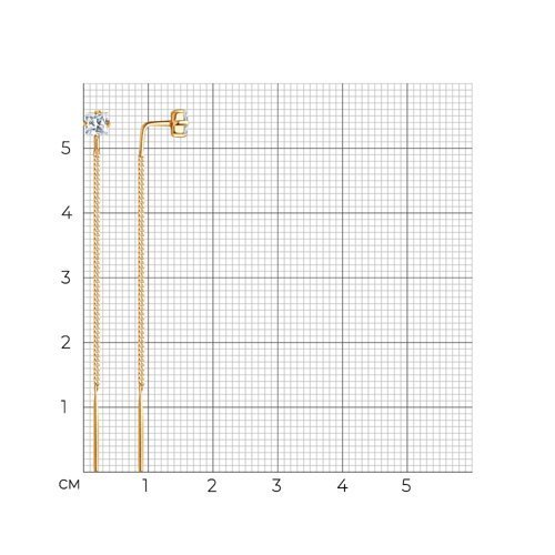 Серьги-цепочки из золота с фианитами (Арт.020608)