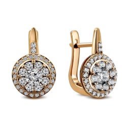 Серьги из золота с бриллиантом Русские Самоцветы (Арт.53824)