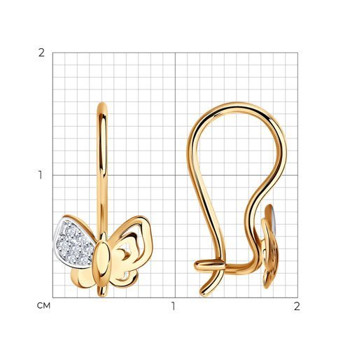 Серьги из золота с фианитами (Арт.026313)