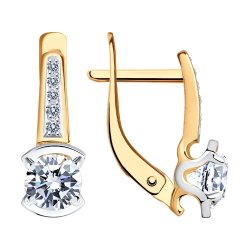 Серьги из золота с фианитами (Арт.027580)