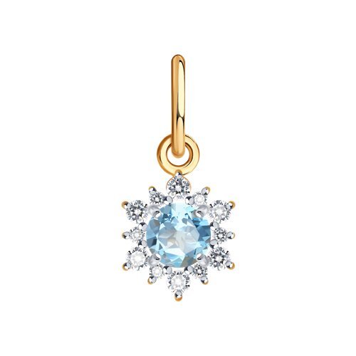 Подвеска золотая пробы 585 с топазом (Арт.733000)