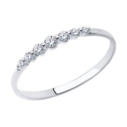 Кольцо из белого золота с фианитами (Арт.019038-3)