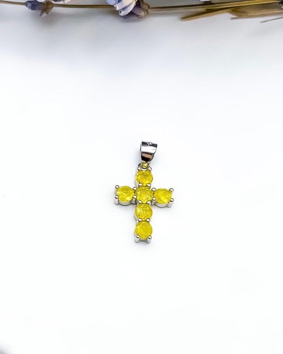 Кулон серебряный с кубическим цирконием «Солнечный крест» Myjewels (арт.032025746u_kubcirkonii)