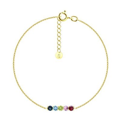 Браслет золотой пробы 585 с миксом камней (Арт.750572-2)